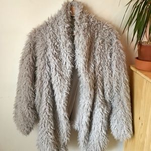 Fuzzy Open Front Coat